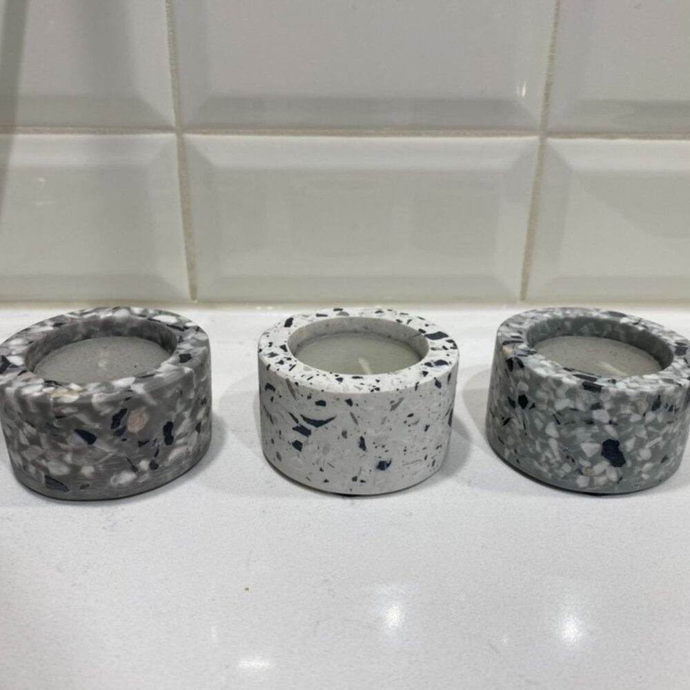 Terrazzo candle light holders